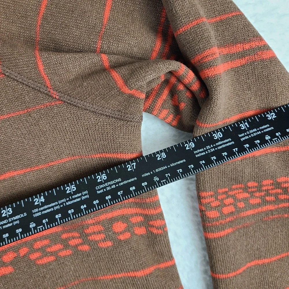 The North Face Gordon Lyons Sweater Mens 2XL XXL Brown Orange Aztec Fleece